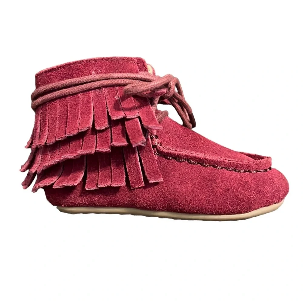 Your Tay Aspen Fringe Leather Moccasins Booties